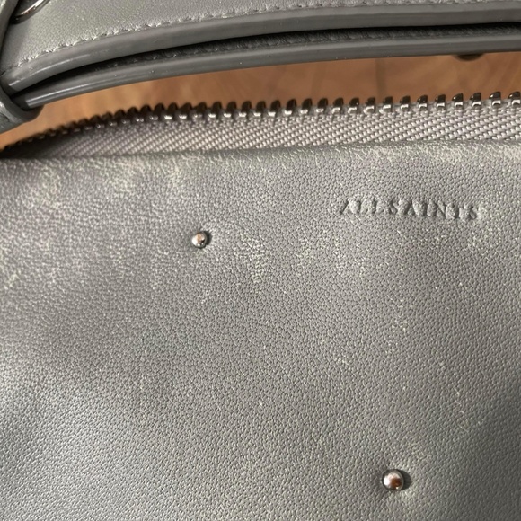 All Saints Light Grey Vincent Crossbody Thick Strap Bag - Picture 3 of 7